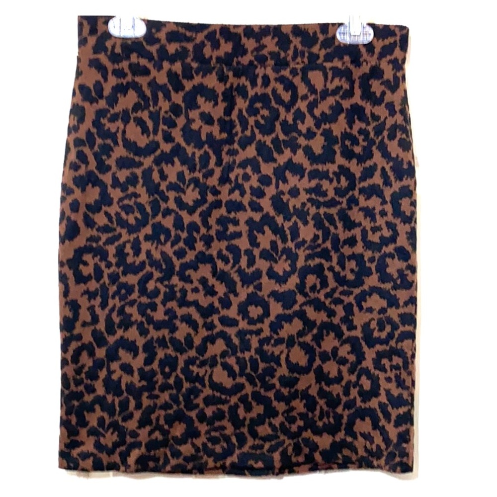 Leopard Stretch Pencil Skirt Medium